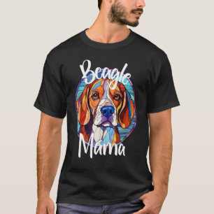 Beagle Mama Dog Mom Puppy Colorful Pet Fur Baby Cu T-Shirt