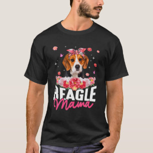 Beagle Mama Flower Bandanna Dog Lover Mother's Day T-Shirt