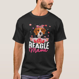 Beagle Mama Flower Bandanna Dog Lover Mother's Day T-Shirt