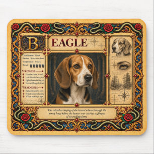 Beagle, Mediaeval Bestiary Art Mouse Pad