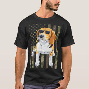Beagle Men Women Beagle Dad Mom Camo USA Flag Beag T-Shirt