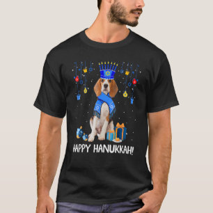   Beagle Menorah Hat Christmas Happy Hanukkah Jewi T-Shirt
