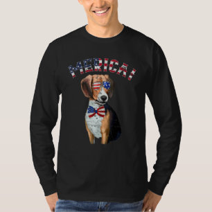 Beagle Merica American Flag Dog July 4th Usa T-Shirt