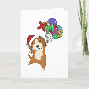 Beagle Merry Christmas Winter Animal Dog Adult Clo Holiday Card