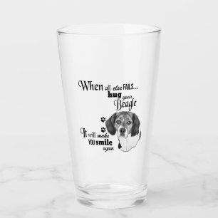 Beagle modern art cute dog breed slogan glass