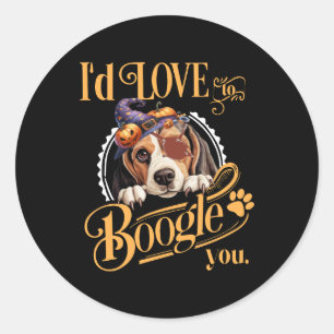 Beagle Mom Halloween Dog Lover Classic Round Sticker