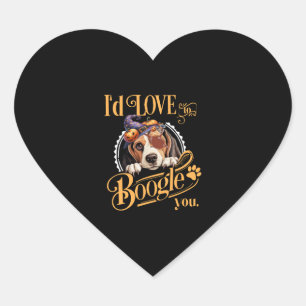 Beagle Mom Halloween Dog Lover Heart Sticker