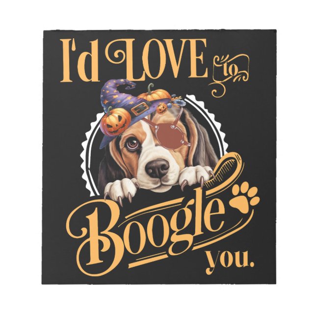 Beagle Mom Halloween Dog Lover Notepad (Front)