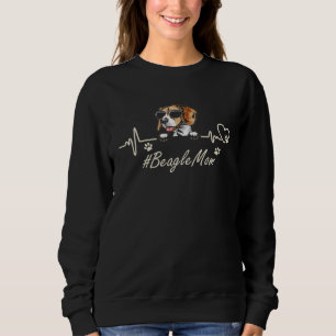 Beagle Mom Heartbeat With Dog Cool For Mothers Day Sweatshirt