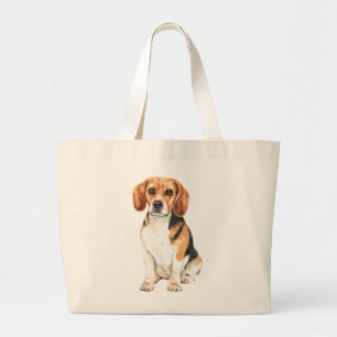 Beagle Mom Puppy Lover Dog Cartoon Beagles Large Tote Bag