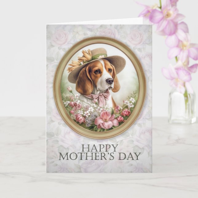 Beagle Mothers Day Card (Orchid)