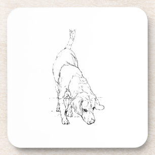 Beagle Mug – Hand Drawn Ink Dog Coaster