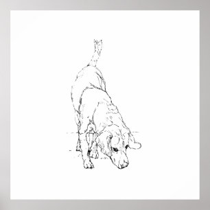 Beagle Mug – Hand Drawn Ink Dog Poster