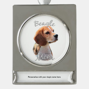 Beagle Mum 2 Silver Plated Banner Ornament