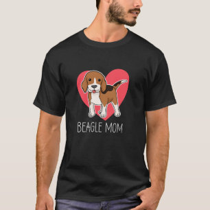 Beagle Mum Dog Lover Owner Puppy Mama Cute Heart T-Shirt
