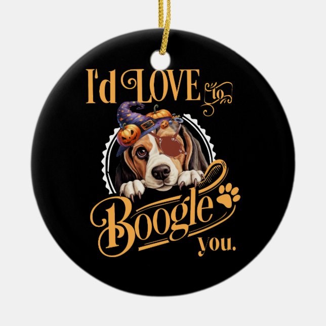 Beagle Mum Halloween Dog Lover Ceramic Ornament (Front)