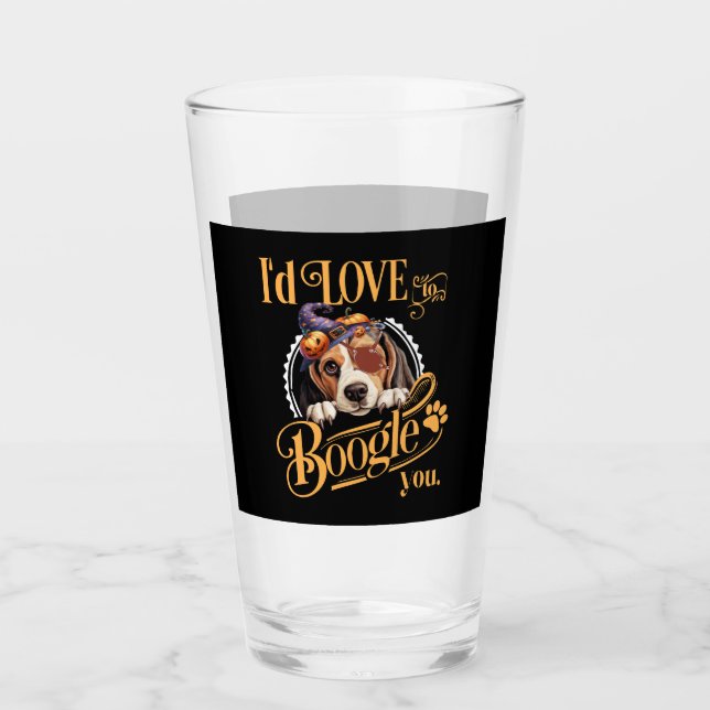 Beagle Mum Halloween Dog Lover Glass (Front)