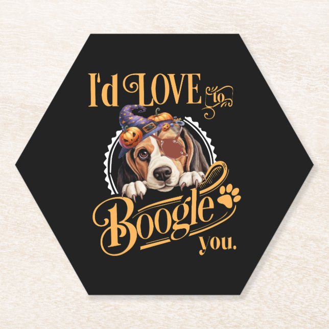 Beagle Mum Halloween Dog Lover Paper Coaster (Front)