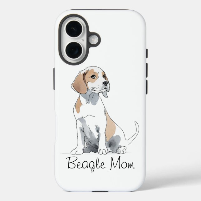 Beagle Mum Premium iPhone 16 Case  (Back)