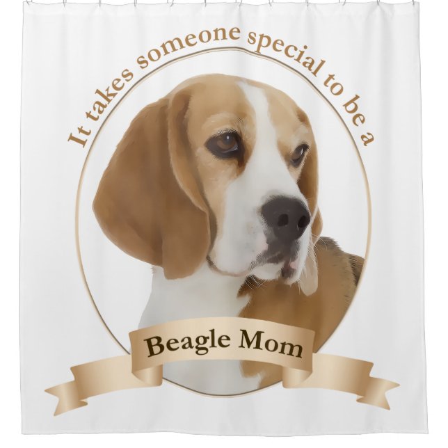 Beagle Mum Shower Curtain (Front)