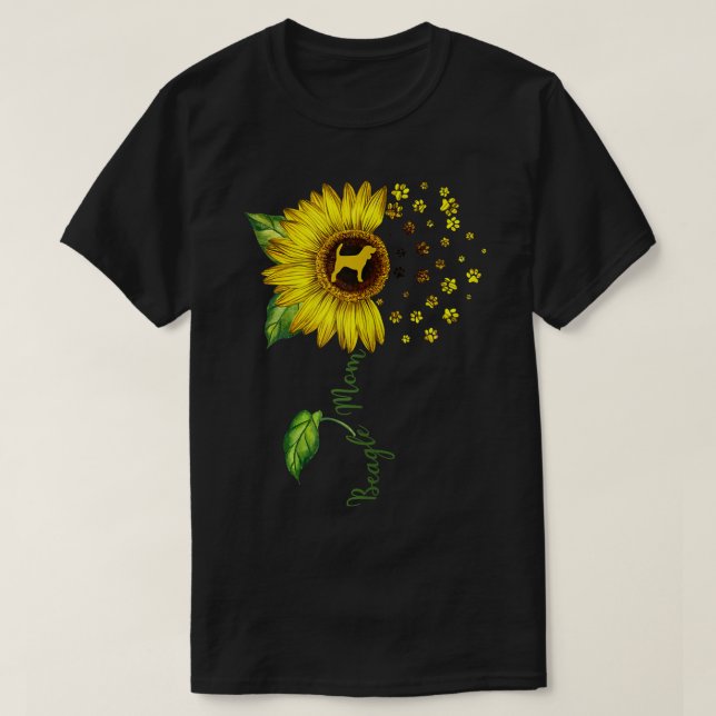 Beagle Mum Sunflower Beagle Lover Gifts Dog Mum Ma T-Shirt (Design Front)