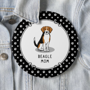 Beagle Mum (tri colour 3) Dog Cute Dog Mum 6 Cm Round Badge