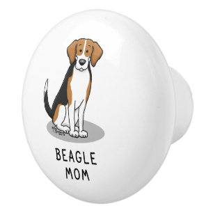 Beagle Mum (tri colour 3) Dog Cute Dog Mum Ceramic Knob