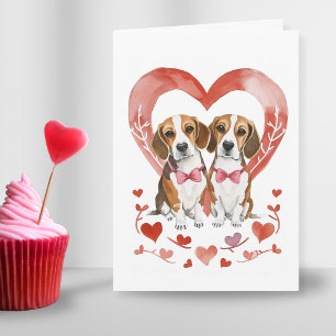 Beagle Mum Valentines Day Dog Love Heart Pretty  Holiday Card
