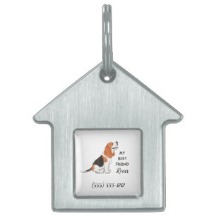 Beagle My Best Friend Custom Dog House Name Pet ID Tag