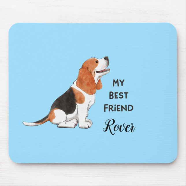 Beagle My Best Friend Custom Dog Name  Mouse Pad (Front)