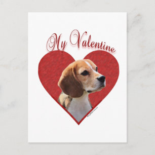 Beagle My Valentine Holiday Postcard