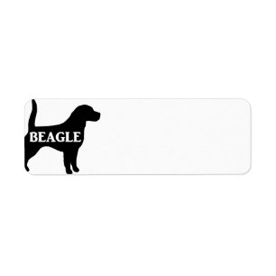 Beagle name silhouette return address label