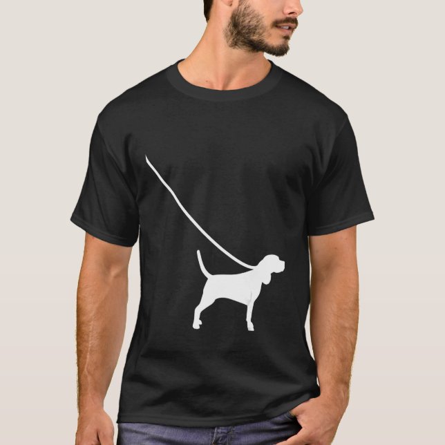 Beagle On A Leash  Love Dog Mum Dad Pet Cute T-Shirt (Front)