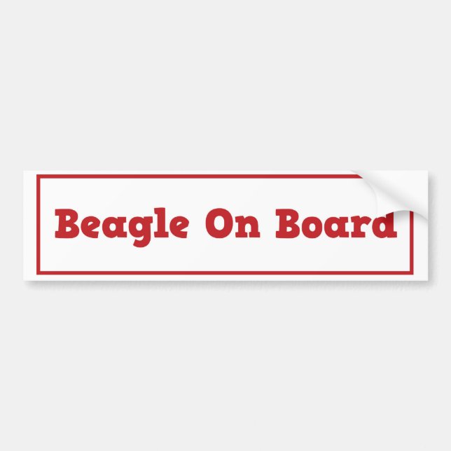Beagle On Board Bumper Sticker (Front)