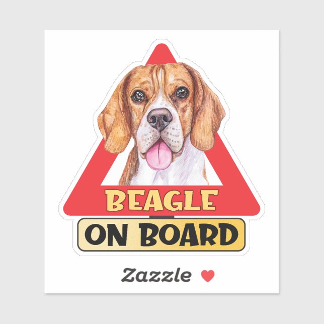 Beagle On Board Dog Red Triangle Traffic Sign (Sheet)