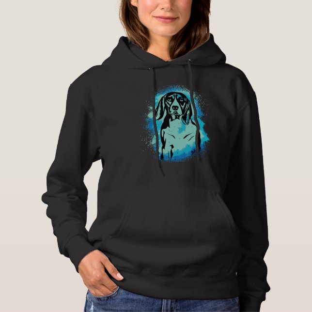 Beagle Paint Blue Design Dog Mom Dad Hoodie (Front)
