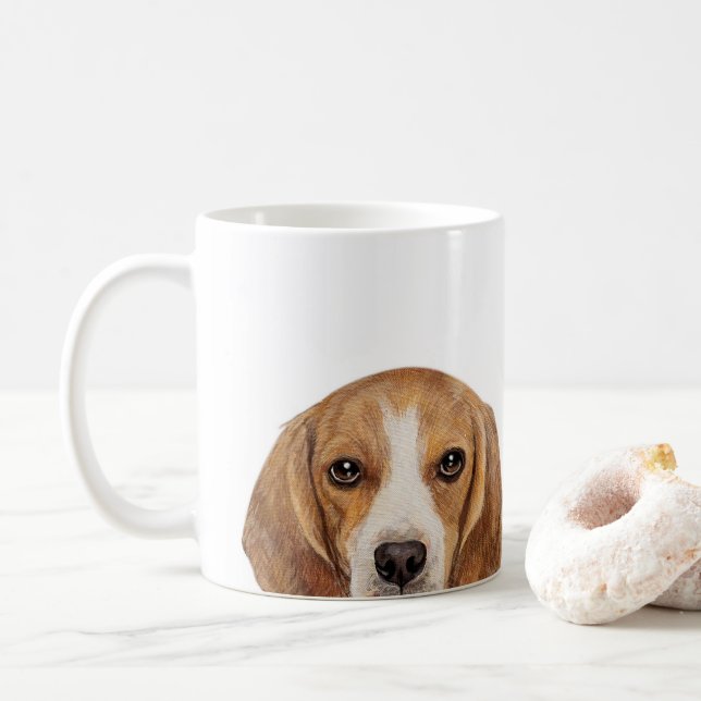 Beagle painting by miart coffee mug (With Donut)