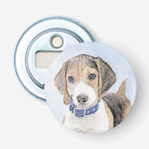 Beagle Painting - Cute Original Dog Art Bottle Opener