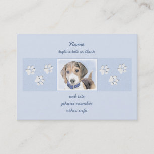 Beagle Painting - Cute Original Dog Art Business Card