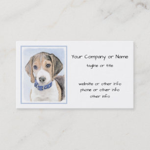 Beagle Painting - Cute Original Dog Art Business Card