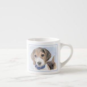 Beagle Painting - Cute Original Dog Art Espresso Cup