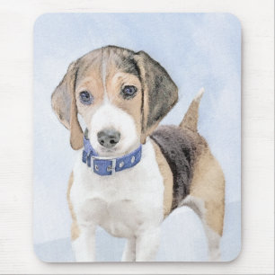 Beagle Painting - Cute Original Dog Art Mouse Pad