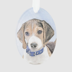 Beagle Painting - Cute Original Dog Art Ornament