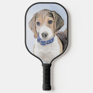 Beagle Painting - Cute Original Dog Art Pickleball Paddle
