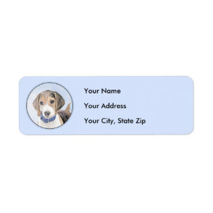 Beagle Painting - Cute Original Dog Art Return Address Label
