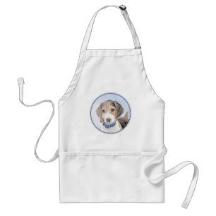 Beagle Painting - Cute Original Dog Art Standard Apron