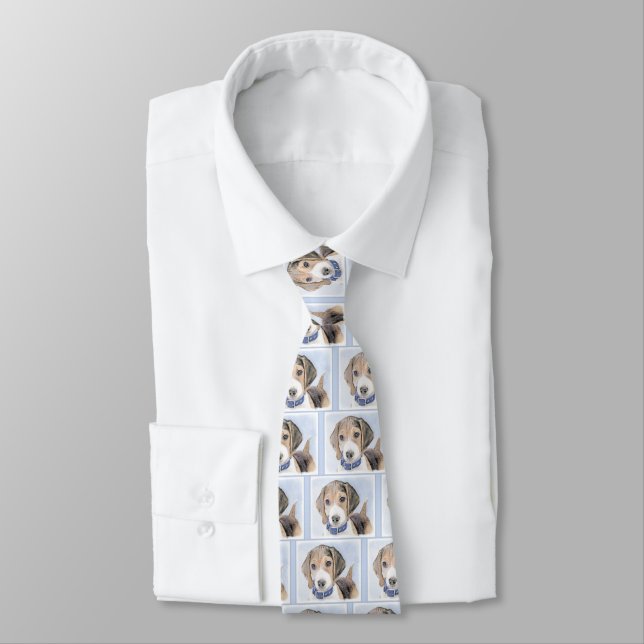 Beagle Painting - Cute Original Dog Art Tie (Tied)