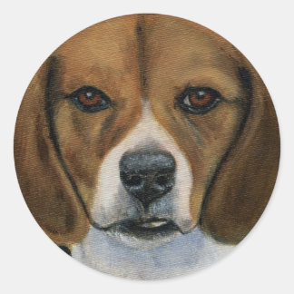 Beagle Painting - Dog Breed Art Classic Round Sticker