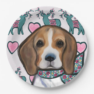 Beagle paper plate