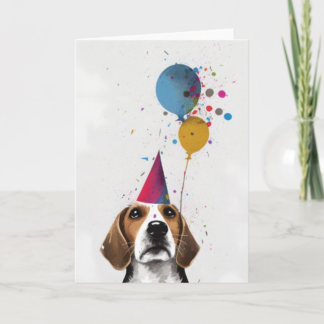 Beagle Party Greeting Card (Front)